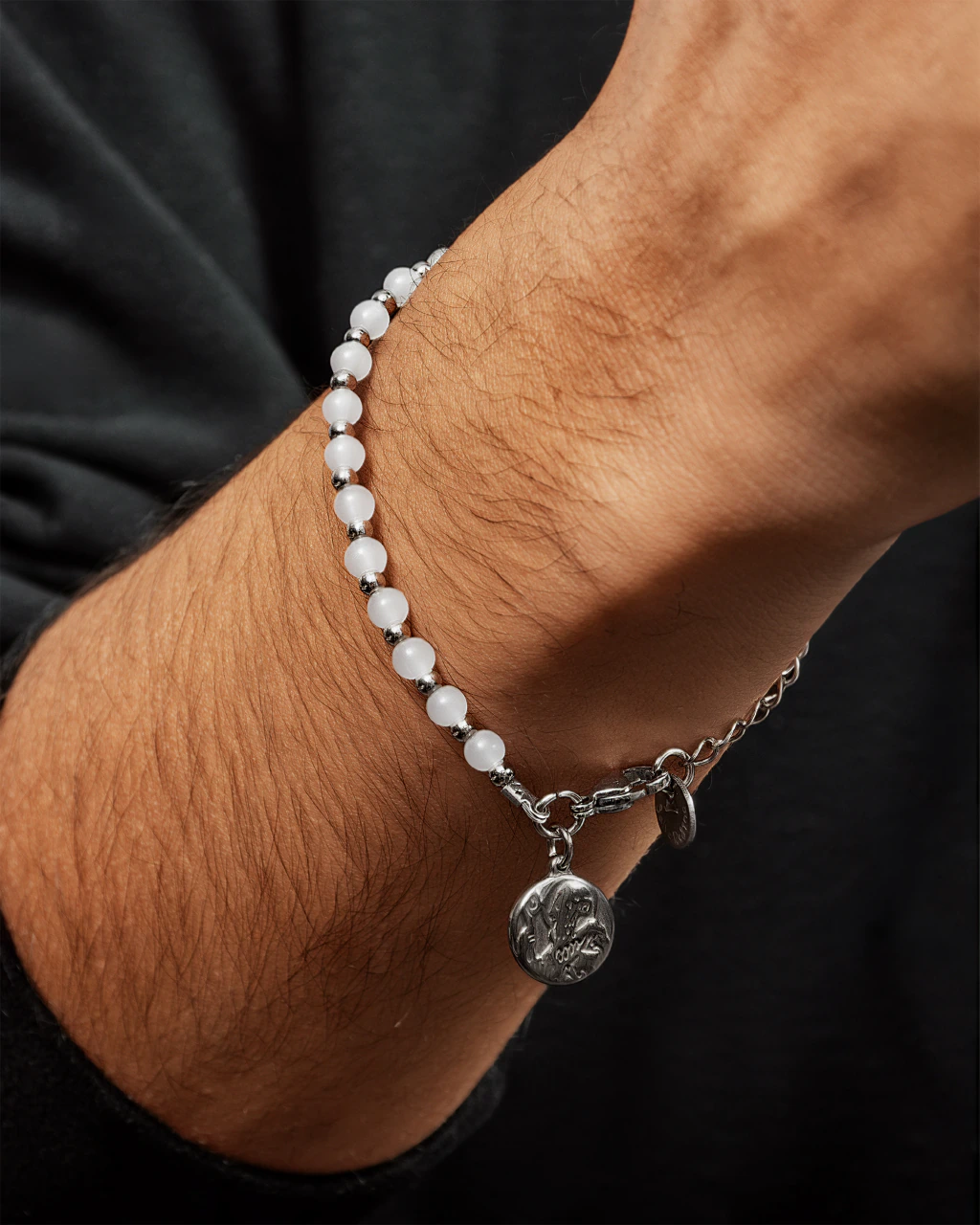Pulsera Acero Gregoria - Blanco (Piedra Blanquecina) - Imagen 5