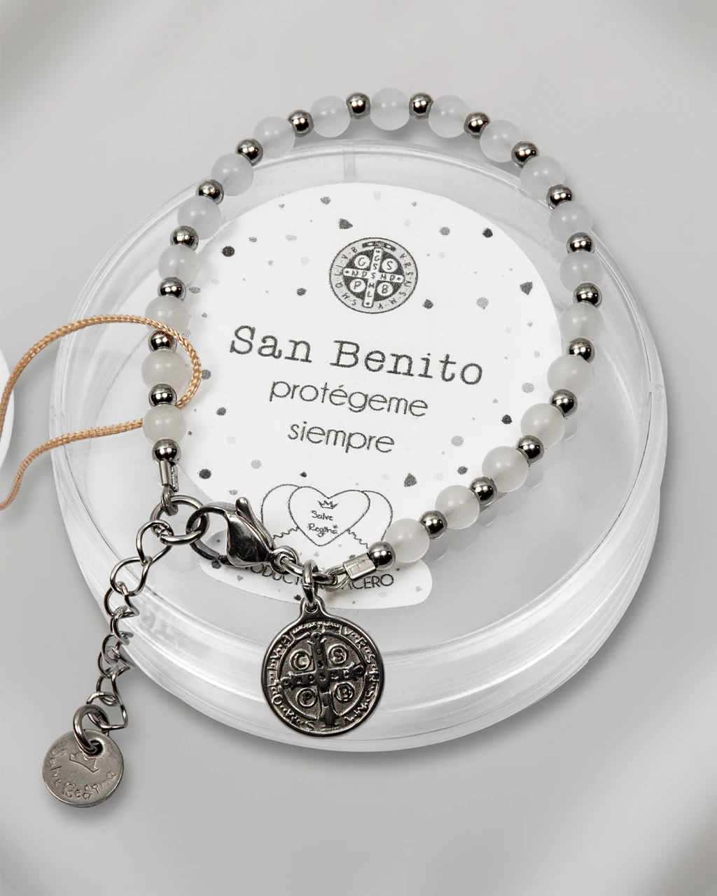Pulsera Acero Gregoria - Blanco (Piedra Blanquecina)