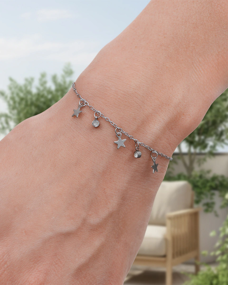 Pulsera Acero Strass Iluminada