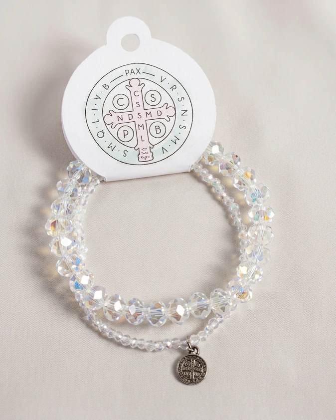 Set de Pulseras Cristales San Benito (Tiza Clear)) - Imagen 2