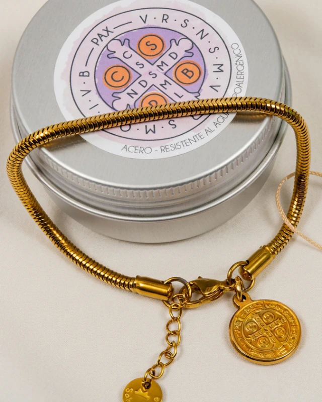 Pulsera Acero Dorado San Benito (Ailén)