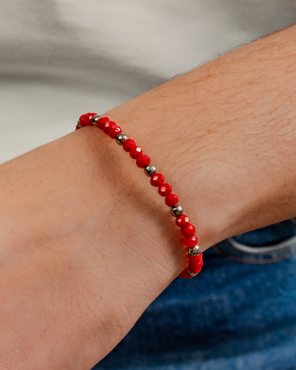 Pulsera Acero San Benito Abad -Rojo- - Imagen 3